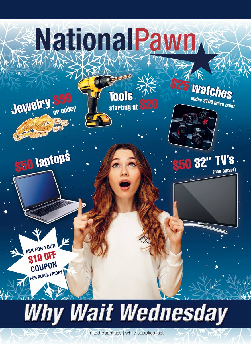 NationalPawnNC's tweet photo. Ready for a sneak peek of our #WhyWaitWednesday sale? We're gift wrapping jewelry cases full of special savings to prepare for the sale tomorrow, Nov. 21, across all of our 17 locations. Visit our location nearest you and unwrap the savings yourself: https://t.co/7CMuJ6Z5Bu https://t.co/X8DRhCFSIG