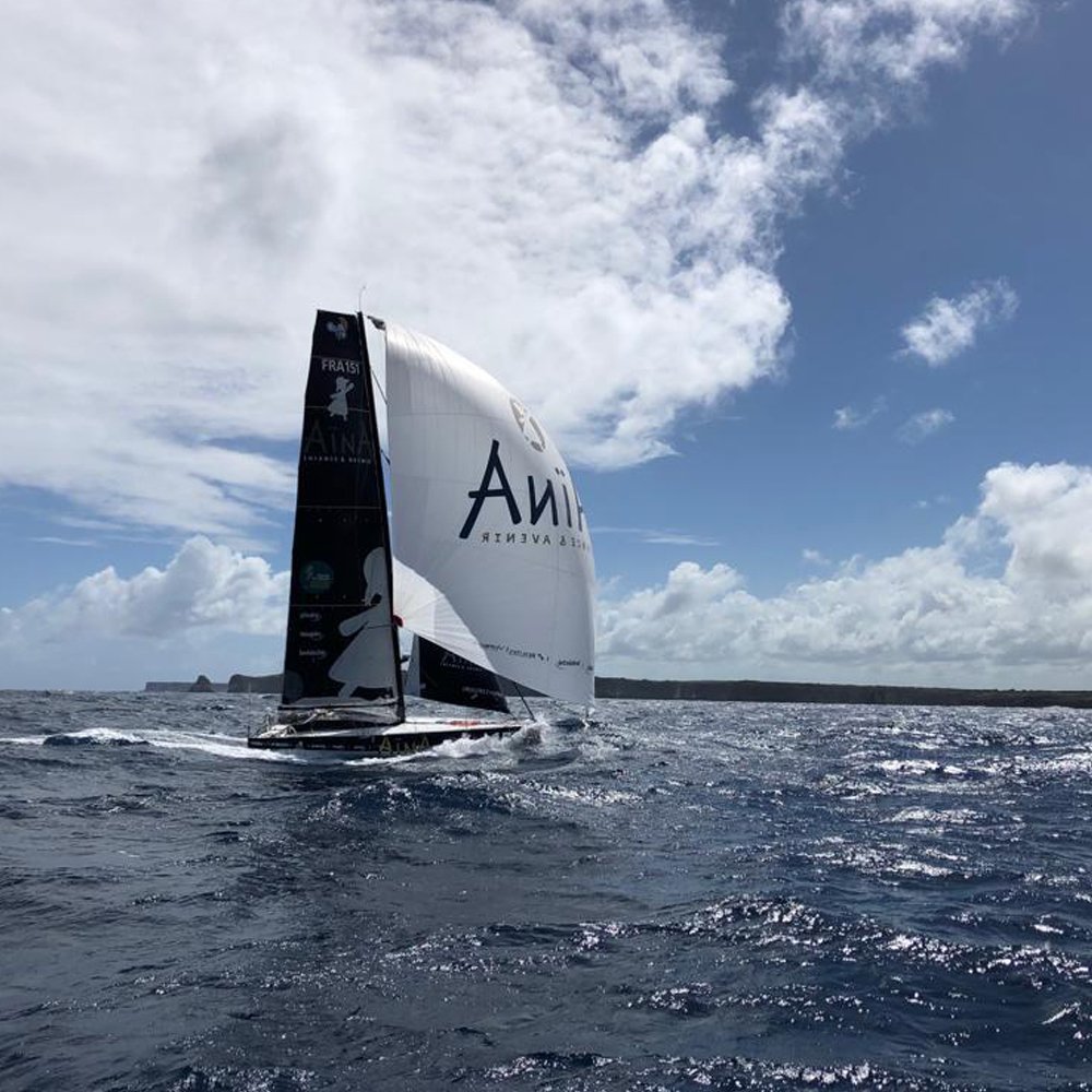 TeamAina151's tweet photo. Terre en vue ! #RDR2018
Aymeric va désormais devoir contourner la Guadeloupe dans des vents plus faibles, tout en gardant sa 2ème position au classement #Class40 https://t.co/8IOj6FiTkE