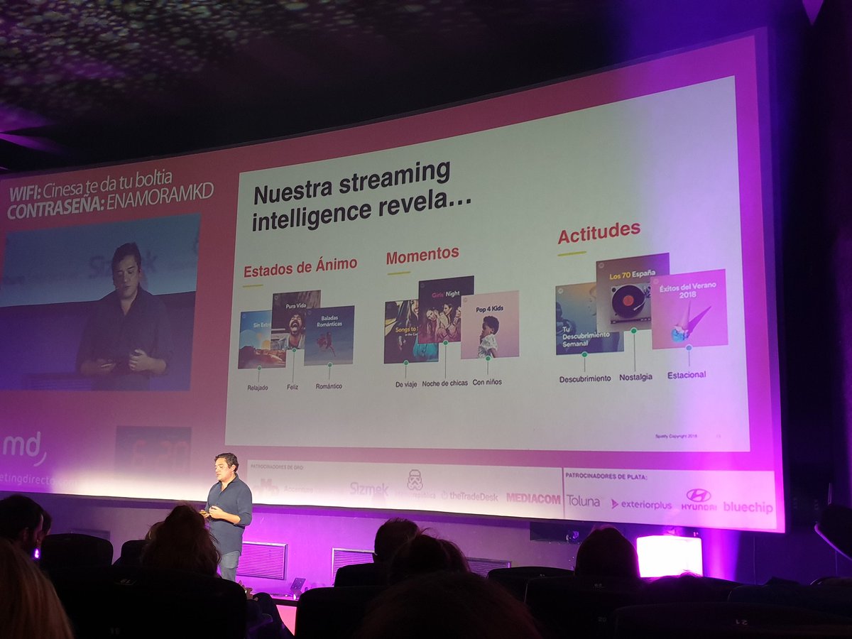 elartedemedir's tweet photo. Muy interesante la ponencia de @rodrigoglama de @SpotifySpain contando como usan #StreamingIntelligence para poder impactar personalmente a los usuarios #EnamoraMKD @mkdirecto https://t.co/Z2NiPoTQjB