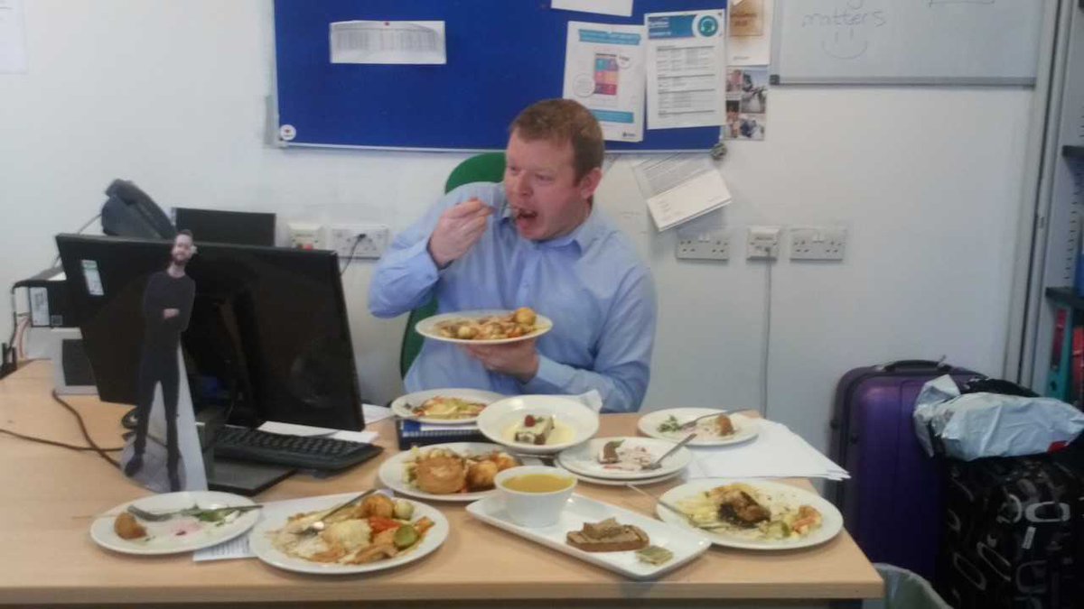 Here is our Damien CAUGHT sampling ALL options off the Christmas menu 😱 We hope he has left room for all 3 desserts 😂
If you haven't got your Christmas work night out sorted yet give us a call...we still have some dates available from only £24! 
Call 02890 9026 1800 to book!