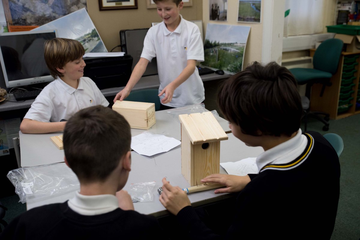 BH_Sparrows's tweet photo. Another productive and fun #sparrow nest box building session - this time at @DorothyStringer. The school is located right next to the area in #Brighton where sparrows appear to have gone extinct, so we really hope that pupils are successful with their nest boxes. https://t.co/W4s0dzcWjI