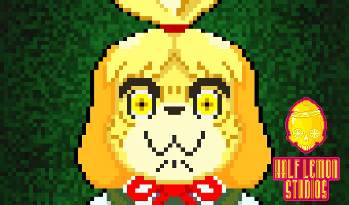 spookshowcinema's tweet photo. Revisiting my Isabelle piece, I still cannot tell you why I decided these should go together.
#HalfLemon #pixelart #ใใใใใใใฏ #SmashBrosUltimate https://t.co/ojGcE62D1V