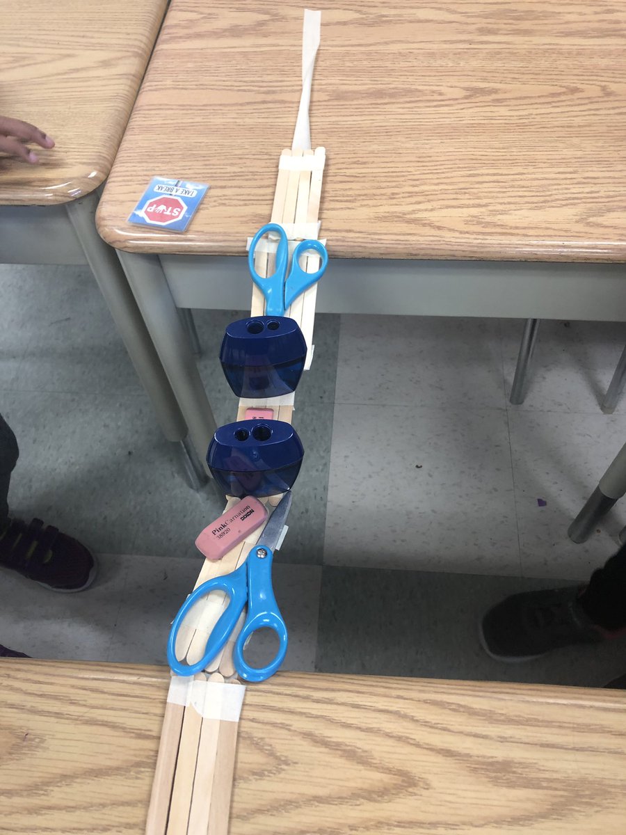 MrsTDugan's tweet photo. Look at how many items our bridge can hold!  @mrsclisi @msmcgrayne #STEM @northwoodps https://t.co/nGlWd5Rc7l