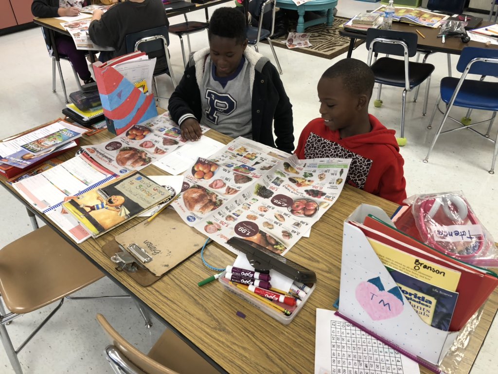aebranson's tweet photo. Planning a Thanksgiving meal with a $50 budget for 4 people. Putting our math and reading skills to work. @ORSchools @WBESbears https://t.co/O454VgxEvh