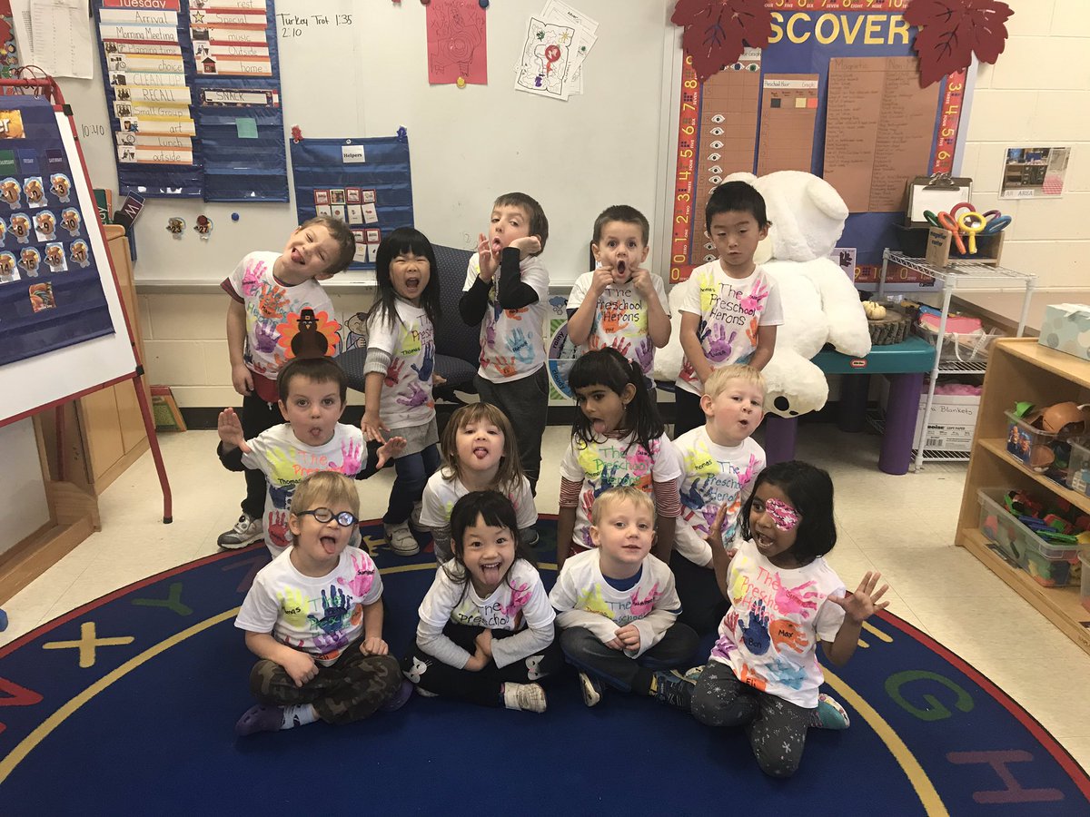 thurstonpre's tweet photo. All ready for the Turkey Trot this afternoon wearing our awesome team shirts. #preschoollife #preschoolturkeys @a2Thurston @A2schools https://t.co/Mgk527Tl0a