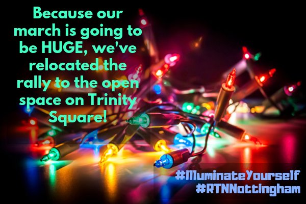 RTNNottingham's tweet photo. WOW - Looks like we're going to be the biggest and most noisy march yet!
#IlluminateYourself #RTNNottingham https://t.co/zL3QlNbFRW