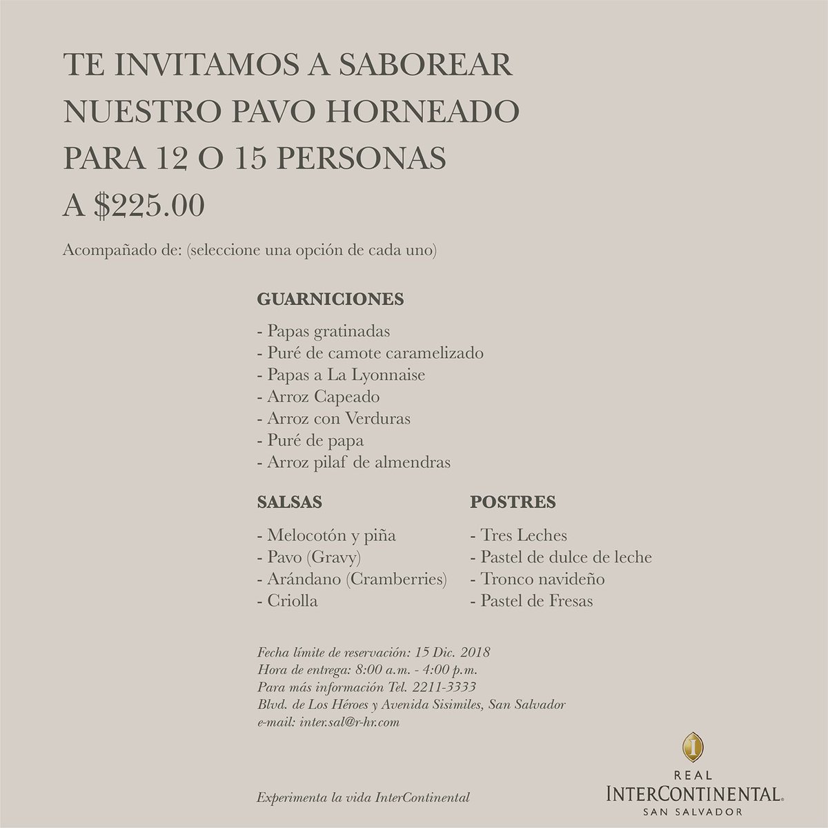 sectorhotelero's tweet photo. En #Hotel #RealInterContinental #SanSalvador, preparan los mejores platillos de navidad
Para que los disfrutes en familia
.
.
#sectorhotelero #cenasnavideñas #felicesfiestas #navidad https://t.co/RA5UYaH1wF
