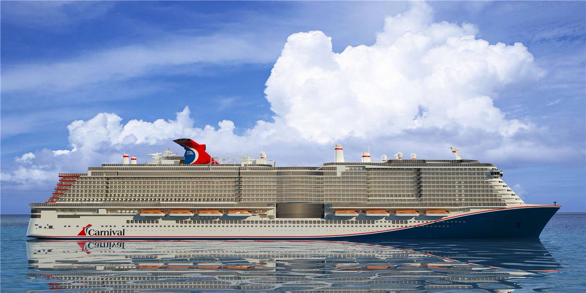 CruiseCritic's tweet photo. Exciting news for @CarnivalCruise! 🎉 
Construction has officially begun on Carnival's next new ship, set to be the largest in the fleet and in the world when it launches in 2020! https://t.co/pMrz7njSfw 
What do you think of the design? https://t.co/GPtIQMtKsv
