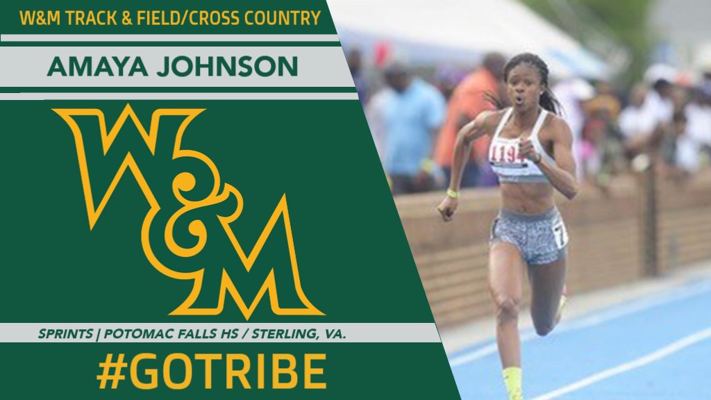 WMTribeXCTF's tweet photo. Very excited to welcome Amaya Johnson to the Tribe Family! She has junior year PR's of 12.14 (100m), 24.43 (200m) and 57.14 (400m). She is a great addition to our @WMTribeXCTF 2019 class! #GoTribe https://t.co/NcDZZVS8Vo