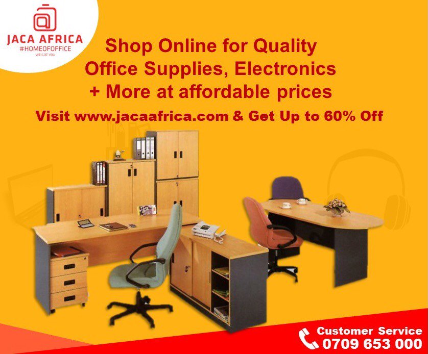 StandardKenya's tweet photo. Shop at https://t.co/EELNRwhHwk and get up to 60% discount on office supplies, electronics and furniture.
Follow @JacaAfrica to get the coupon codes.
For inquiries, chat with us or call us on 0709 653 000.
#JacaAfrica https://t.co/BRVhR2KJ1f