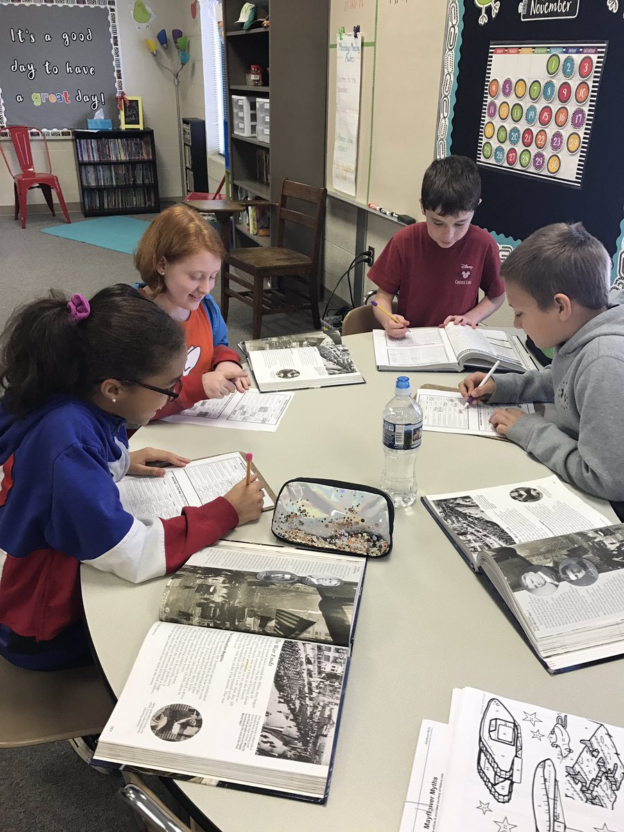 WilsonL1980's tweet image. Proud of how hard my students are working on answering text dependent questions as a collaborative group on WWI. #TeachCENT #makingeverydaycount