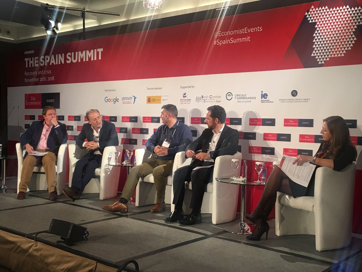 EconomistEvents's tweet photo. The future of labour is next up for discussion today at #SpainSummit with @fruizanton Head of Public Policy & Government Relations @Google, David Rodriguez, ceo @CornerJob_fr Marcel Jansen, economist @UAM_Madrid and researcher @socialfedea and Alejandro Romero, ceo @AltoAnalytics https://t.co/dmQlWMM0fS