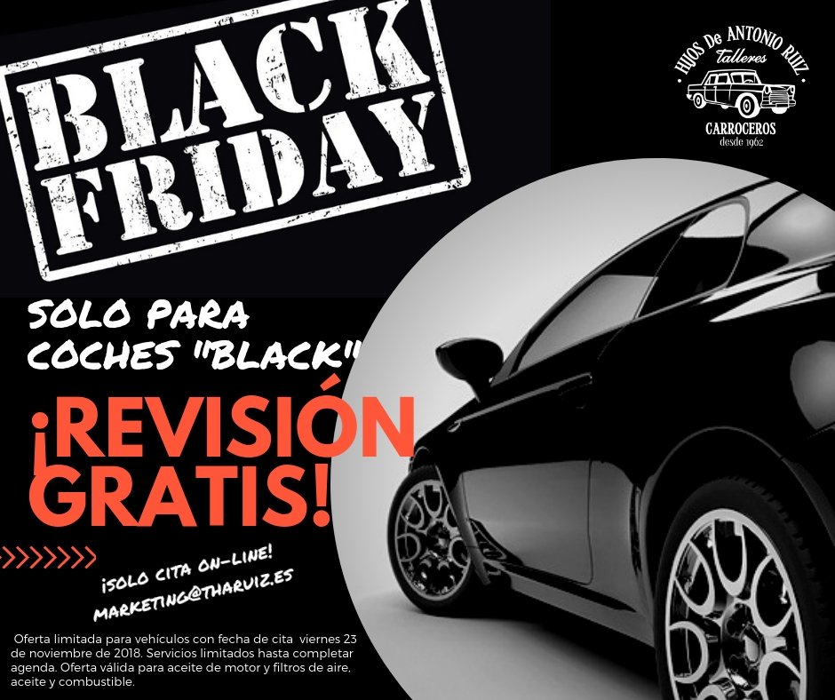 thijosaruiz's tweet photo. Celebramos nuestro #blackFriday" solo para #Coches #Black con un descuento TOTAL!! 
¿a qué esperas para pedir cita? La agenda vuelaaaaaa! #sevilla https://t.co/b4vrsOKnmm