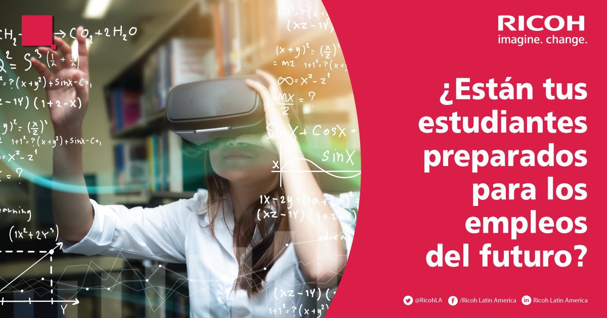 RicohLA's tweet photo. RICOH STEAM Lab prepara las nuevas generaciones para los futuros #Empleos de la industria 4.0. Click aquí y descarga la guía con los pasos a implementar para brindar clases STEAM en su institución: https://t.co/hMZiO9vWIx https://t.co/uhNL8Ll5Ch