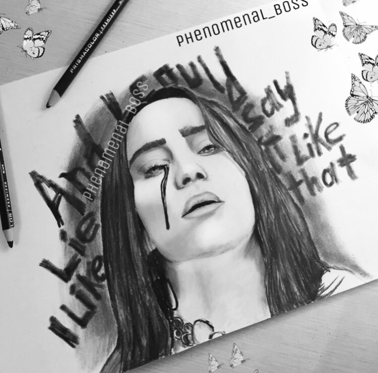 phenomenal_b0ss's tweet photo. New #Portrait of  @billieeilish 🤪🤟🏼✨ #billieeilish #whenthepartysover #1by1tour #drawing #sketch #fanart #artist https://t.co/1LDESAjhtw