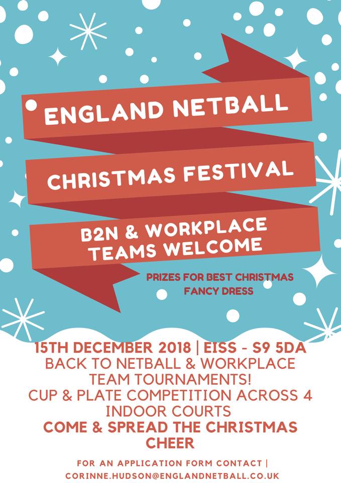NetballinSYorks's tweet photo. Get your workmates, friends &amp; family together for a fun day of #Netball! 
Workplace entries don't necessarily have to be colleagues but can be mixed groups. 🎄🤶🎅

#sheffieldissuper
#barnsleyisbrill
#doncasterisgreat 
#rotherhamiswonderful 

#workplace #business #colleagues https://t.co/3clfiY1qk8