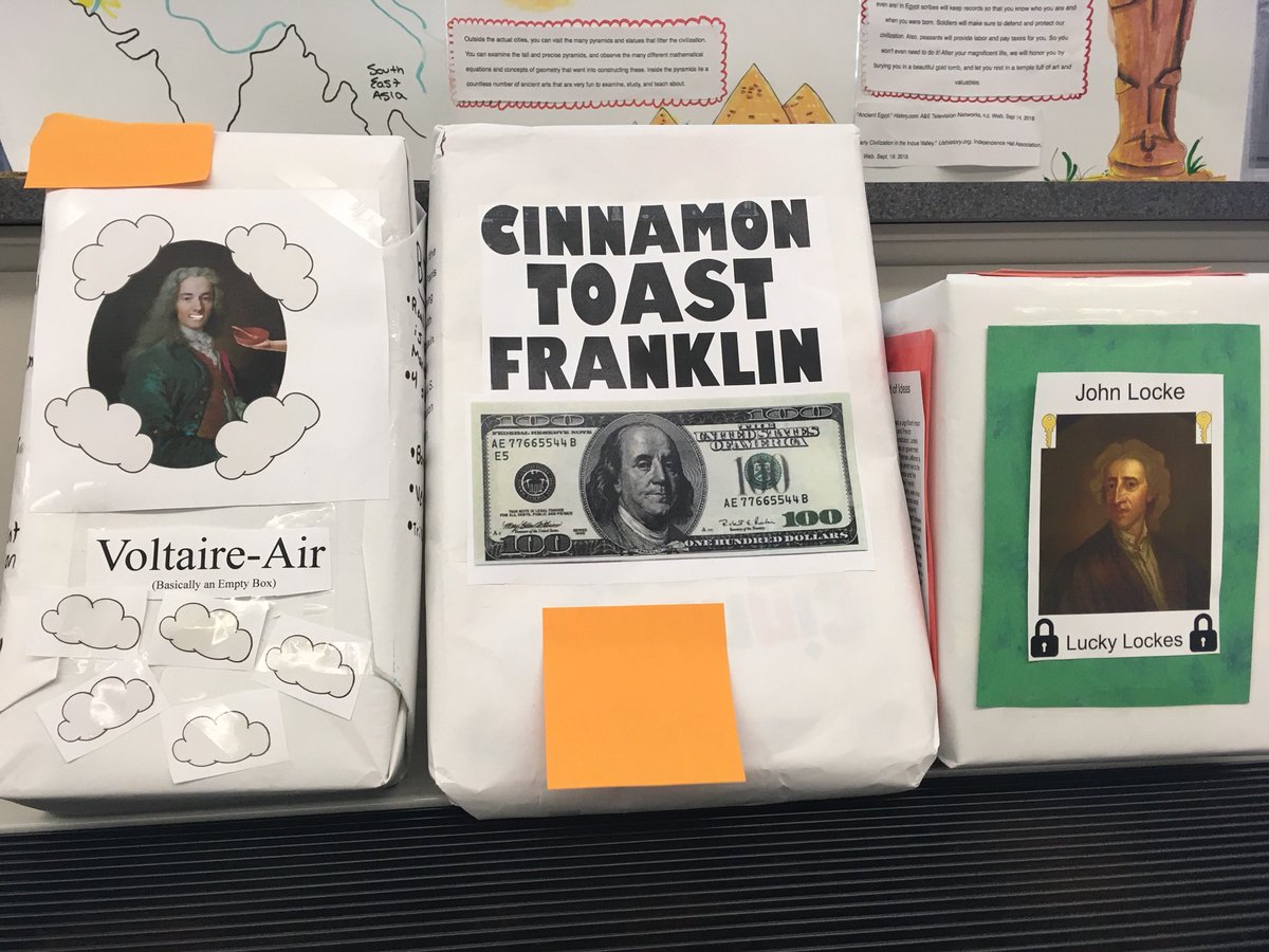 KRutherford_EDU's tweet photo. Think outside of the box when it comes to biographies! Students constructed cereal box biographies about an Enlightened thinker and got creative with their cerealโs name
#lycoedu #HistoryEducation https://t.co/N2bjYmhqcf
