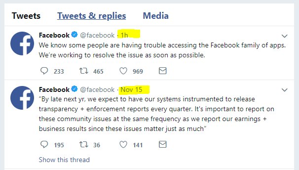 sibajad's tweet photo. Cuando #Facebook usa #Twitter para comunicarse, es porque algo serio realmente pasa. #FacebookDown https://t.co/V4DwkHjxTw