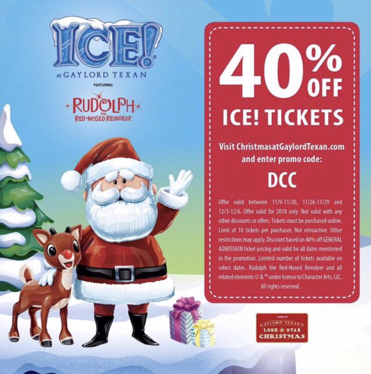 JessikaMPalmer's tweet photo. Celebrate my favorite time of year visiting the @GaylordTexan ICE! 40% off tickets using the code! 🎄🧣 https://t.co/xeN3sZLDdy