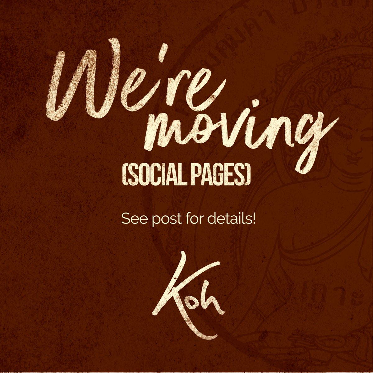 We're moving Twitter accounts. Follow us at 👉🏽 <a href="/kohthaitapas/">Koh Thai</a> 👈🏽 to keep up-to-date with all our latest news, offers and events! #Bournemouth