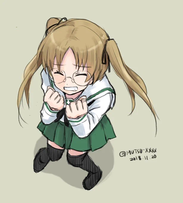 お題「大野あや」 悔しがるあやちゃん好き
#ガルパン版深夜のお絵描き60分一本勝負
#ガルパン版深夜のお絵描き60分一本勝負_20181120 