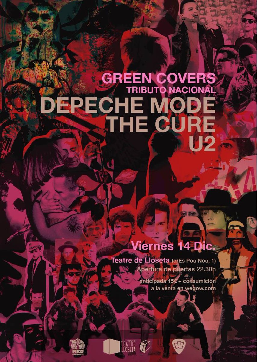 RedbellionP's tweet photo. El próximo 14 de Diciembre vamos a hacernos triplete con @GreenCoversBand en el @TeatreLloseta 
(anticipada 15€+consumición a la venta en @wegowES )
#U2 #DepecheMode #TheCure #tributos #Redbellion #music https://t.co/TTEIVROYjl