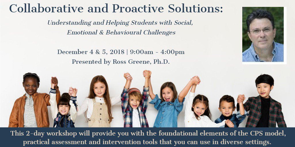 SKCCMHLearning's tweet photo. Only 15 spots left for Dr. Ross Greene's 2-day workshop #CollaborativeandProactiveSolutions on Dec 4 &amp; 5! Don't miss out we only have 15 spots left! More info: https://t.co/ESKmPWorX7
#MentalHealth #DrRossGreene #SKCCMHLearning #AdvancedTraining #CPSModel #WorkingWithChildren https://t.co/JEjo94quWu