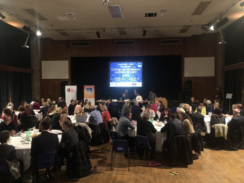 Excited to be at the #BigDb8 on businesses giving back - run by the amazing <a href="/brightonchamber/">Brighton Chamber</a> - team <a href="/cdopartners/">CDO Partners</a> working the bar again....we know where we belong :-)