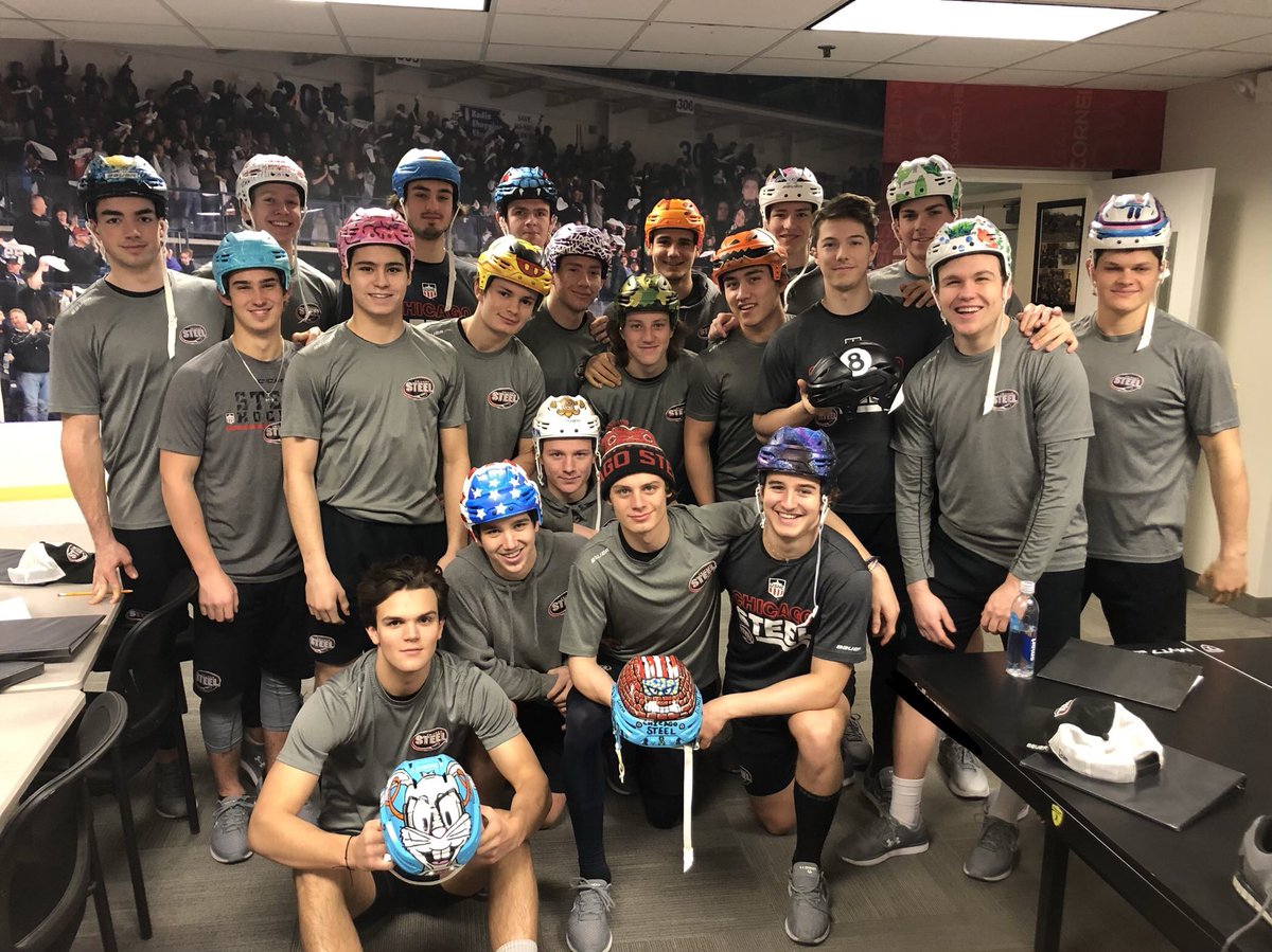 The custom designed helmets are in for our Crazy Hat Night game November 30, presented by <a href="/SchoolofArtChi/">School of Art</a>. You’ll be able to bid on these exact helmets the Steel will wear during the game, with proceeds going to the Alyssa Alvin Foundation! #WeAreSteel