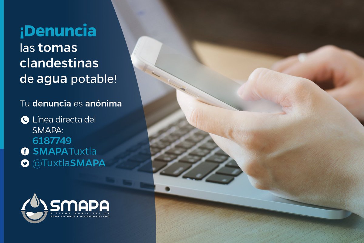 TuxtlaSMAPA's tweet photo. #SMAPA informa: ¡Denuncia las tomas clandestinas de agua potable! https://t.co/roOGS1RTer