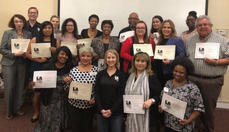 larhttf's tweet photo. Congrats to the 1st group of #LARHTTF Volunteer Trainer grads! They will be bringing HT awareness training to community members and service providers throughout LA County. Interested in receiving a training? Please submit a request at https://t.co/OcGNrKcvLO. @CASTLA @LASDHTB https://t.co/DJKu8pOEob