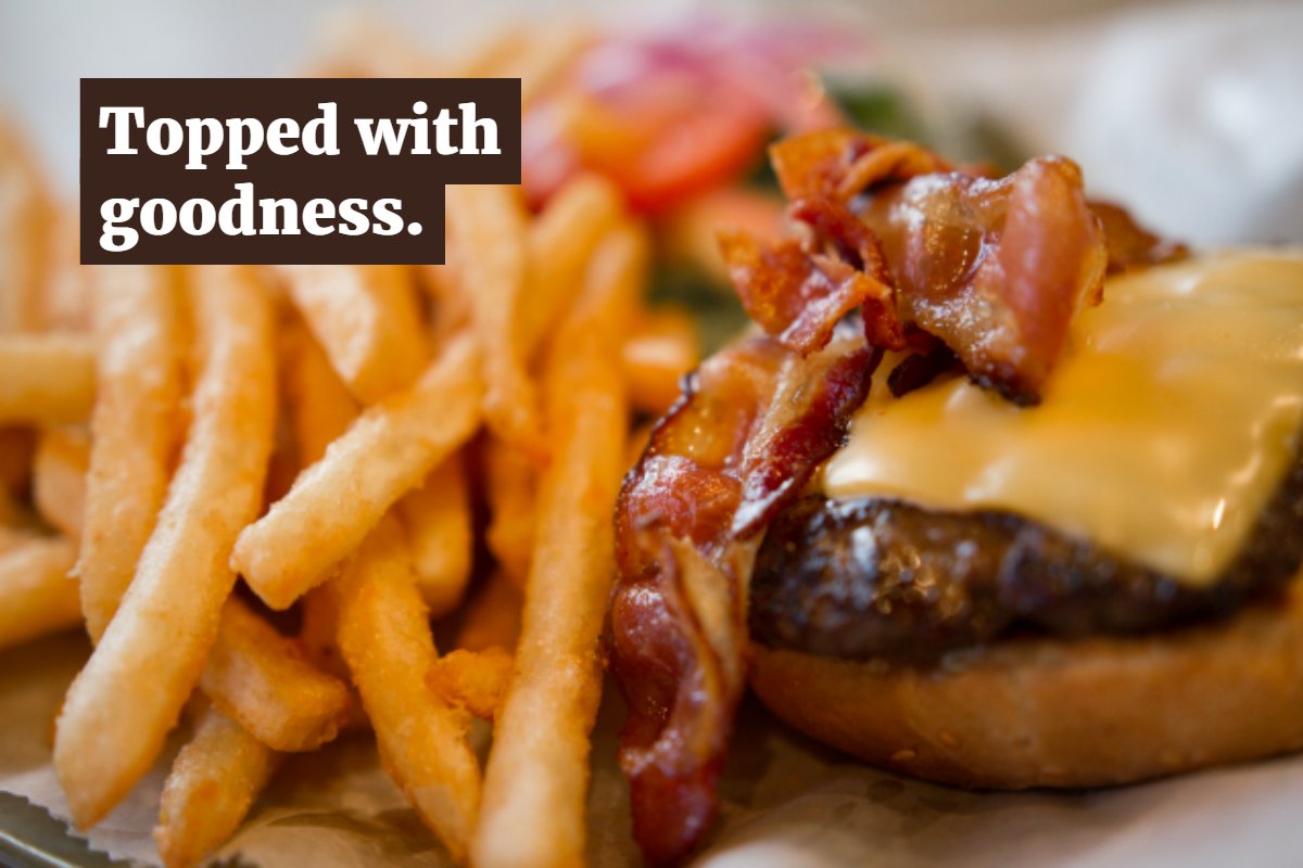 Everything's better with bacon on it. olesbiggame.com #BestBurgersNebraska #OlesBigGame
