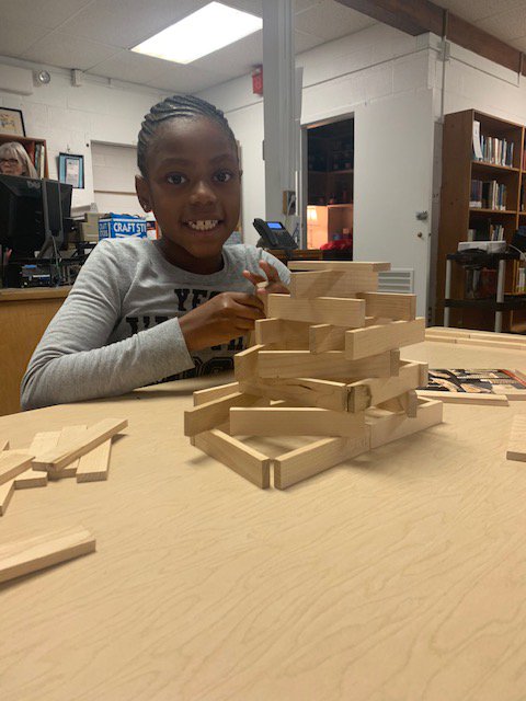 Fishkill_Lib's tweet image. 3rd Graders using KEVA Planks in the library! #kevaplanks