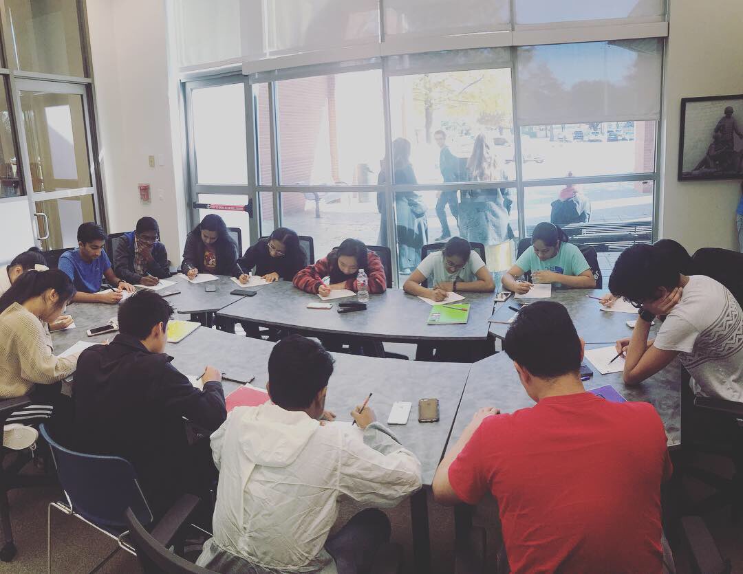 DECALibertyHS's tweet photo. Thanksgiving break does not stop @DECALibertyHS Happening now, at a local library, a study session to prepare competitors for preliminary testing hosted by our awesome DECA Liberty officers. #readyforit @LHSRedhawks #LibertyLearns @TexasDECA 
#DECAMonth  Thanks!🙏 @planolibrary https://t.co/ViJXFKzuxU