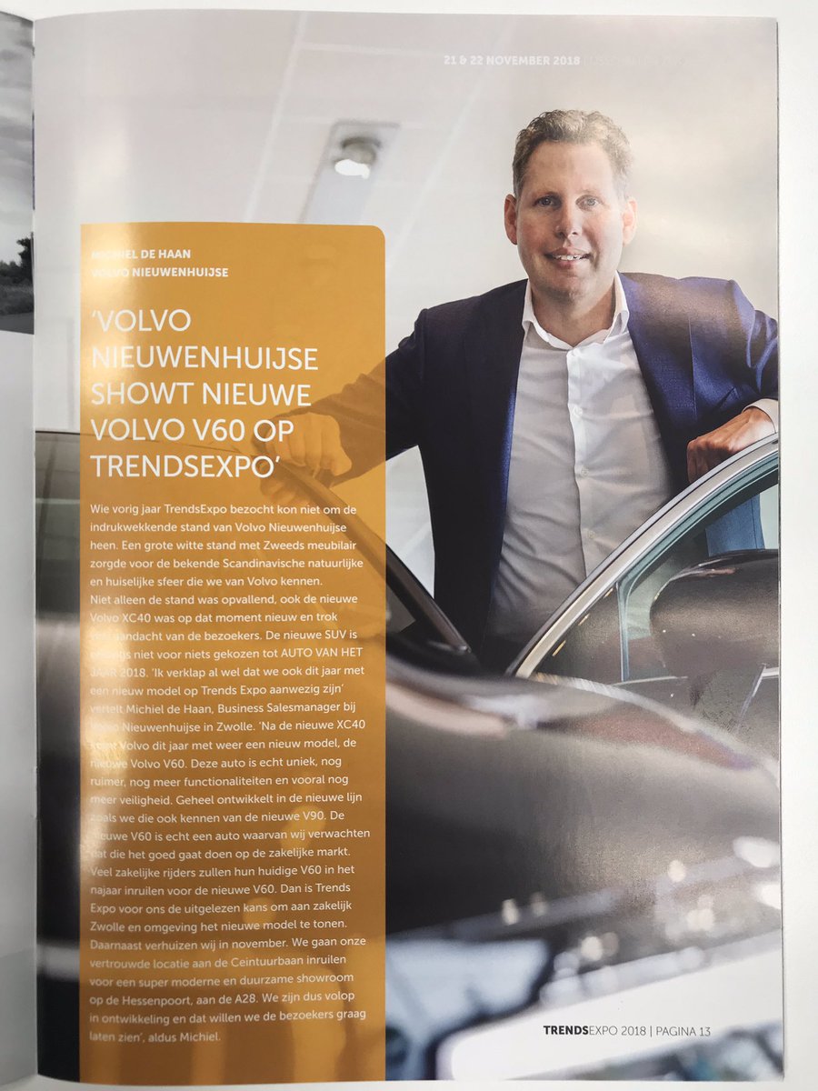 Wij zijn er klaar voor... <a href="/TrendsExpo/">TrendsExpo</a> Morgen en donderdag staan wij op deze fantastische ondernemersbeurs. Wees welkom! #Volvo #XC40 #V60 <a href="/VolvoCarNL/">Volvo Car Nederland</a>
