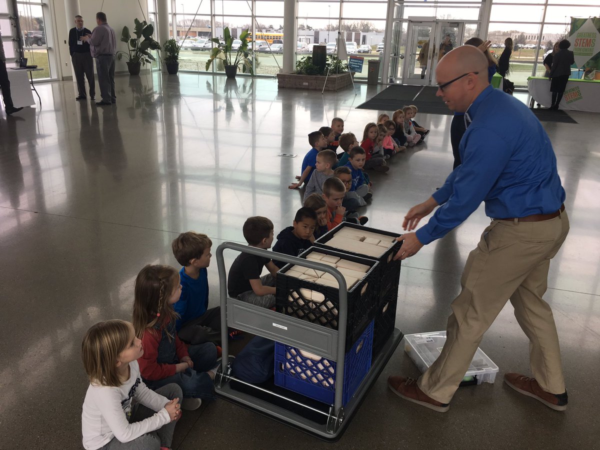 Our kindergarten #MorrisJays are getting set to demonstrate Ramps and Pathways as part of the <a href="/IowaSTEM/">Iowa STEM</a> #Steminyourworld Iowa Governor Stem Council!