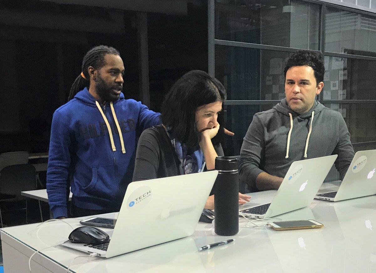 Tech_Elevator's tweet image. Did you know that TE is a training partner for the @jpmorgan @chase Coding Academy? These students are working hard at #techelevatorCBUS to become #softwaredevs at JPMC once they graduate