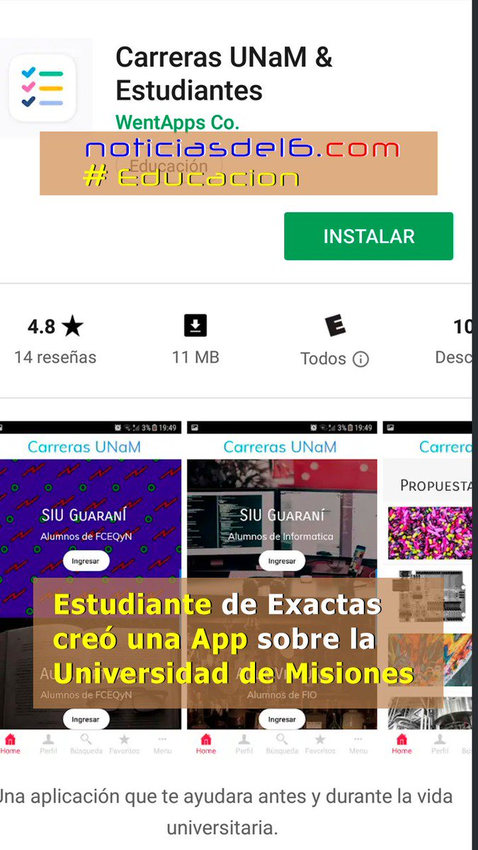 jorgekurrle's tweet photo. Estudiante de Exactas creó una App sobre la Universidad de Misiones @fceqyn @un_misiones
https://t.co/nxrd5e6ozC https://t.co/fx3vuaJCVw