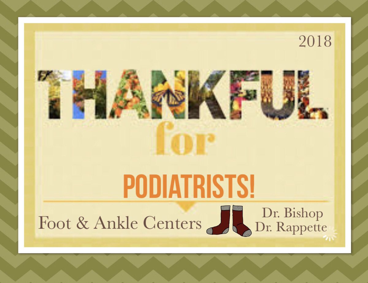 footanklecntrs's tweet photo. Thankful for our talented, compassionate Podiatrists. #paulbishopdpm #tomrappettedpm https://t.co/i69drnO7kV