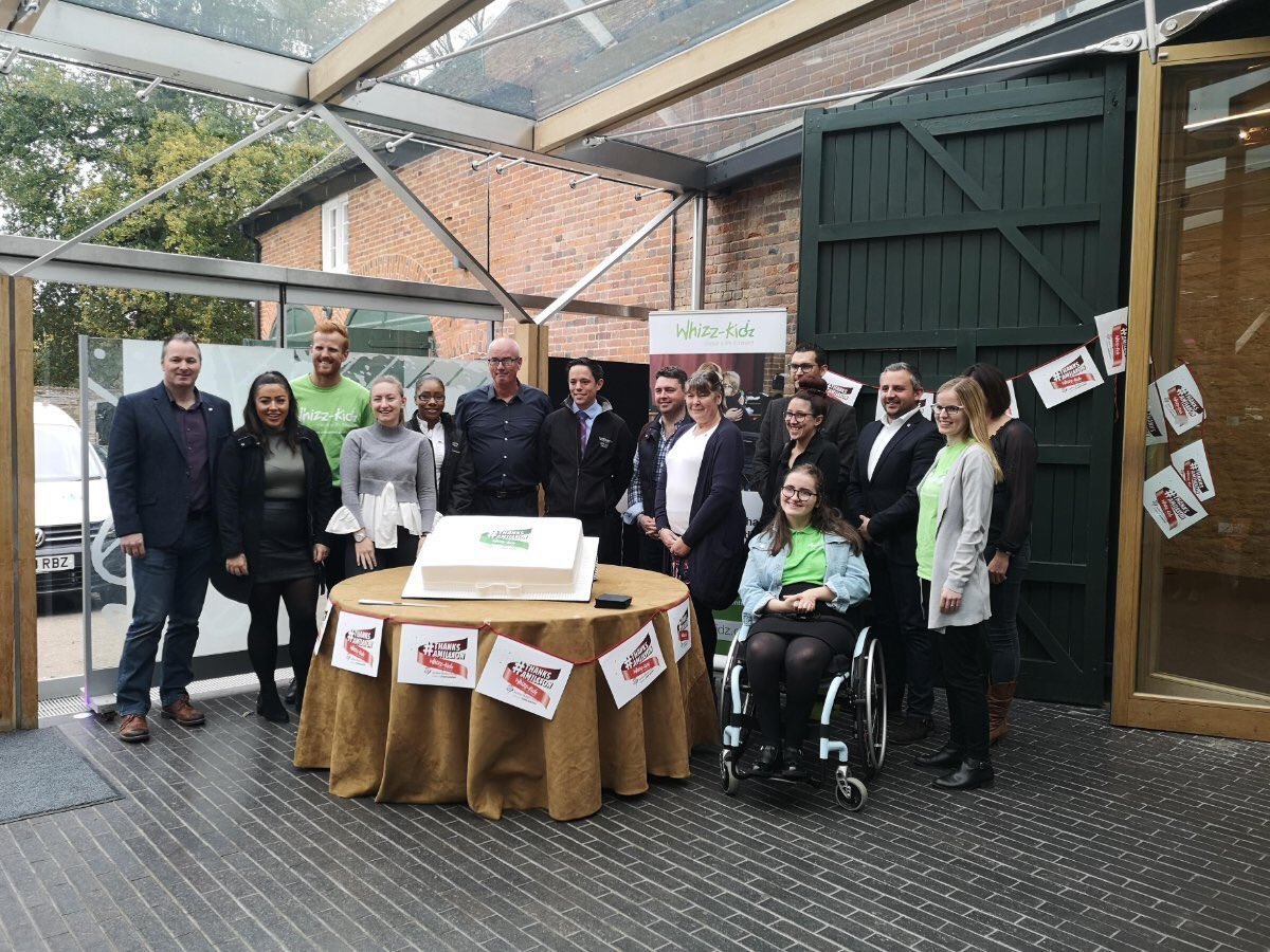 SimonCarGuy's tweet photo. An inspiring day today with colleagues @jardinemotorsuk celebrating £1m in our fundraising partnership with @WhizzKidz &amp; I’m proud of the small part team @AstonCambridge have played from running in the marathon to taking on the 3 Peaks Challenge 💪👏👏#thanksamillion #jobswagger https://t.co/0S9cX4p7uD