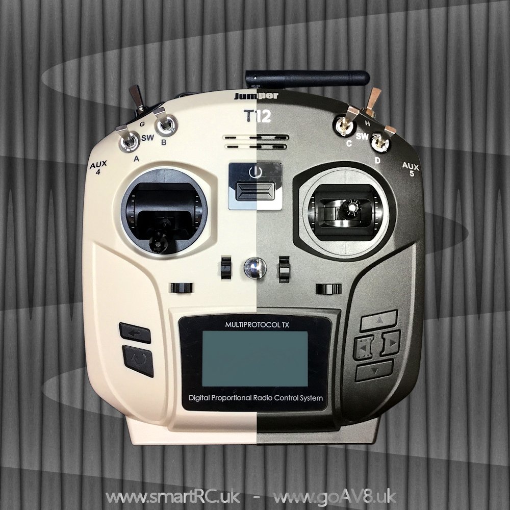 goAV8_uk's tweet photo. Working with the JUMPER T12 today - impressive multi-protocol - black w/ Hall Sensor gimbals, white w/o - setup and binding vid at https://t.co/wl9KZ1ewGM - #tinywhoop #dronestagram #drones #drone #kwad #quadcopter #tinywhoopee #droneracing #fpvracing #fpv #rc #microdrone #quad https://t.co/xSavMYKkpP
