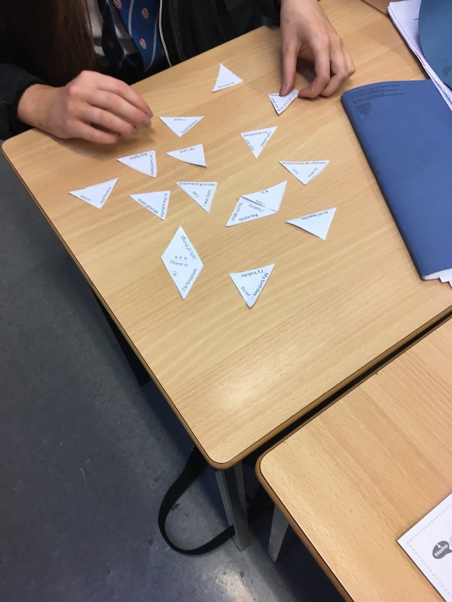 mlle_gallacher's tweet photo. Timed tarsia! National 5 French enjoying seeing how much they can remember! #AiFL #mlfun @PaisleyGS_MFL @Paisley_Grammar https://t.co/LarWRr2znk