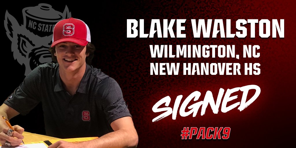 NCStateBaseball's tweet photo. Welcome to the #Pack9 Blake Walston (@blake_walston), a left-handed pitcher from New Hanover High School

#GoPack 🐺⚾️ https://t.co/prRBwiu7wz