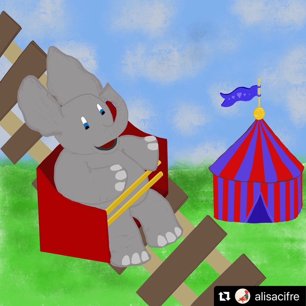 AlisaCifre's tweet photo. My illustration for this weeks Lucky Draw challenge. The 2 word prompt was ‘ELEPHANT + FESTIVAL’.

#Illustrator #ArtisticTuesday #artist #femaleartist #illustration #animalart #cuteanimals #RollerCoaster https://t.co/GbtHO1cOTn