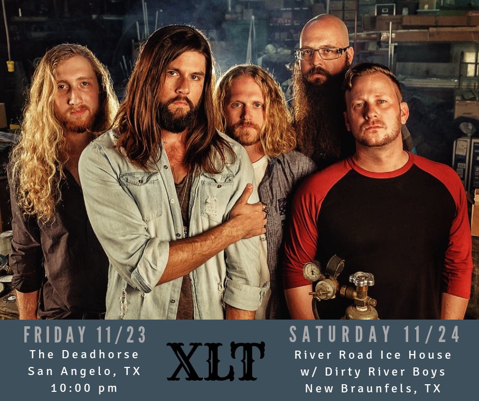 THIS WEEKEND
We’re headed to Angelo on Friday to grace @thedeadhorsebar stage for the first time so come make us feel special. Then New Braunfels on Saturday with the one and only <a href="/dirtyriverboys/">The Dirty River Boys</a> so hold on to your butts because shits gonna get crazy. 🤘🏼🔥🖤 #XLT