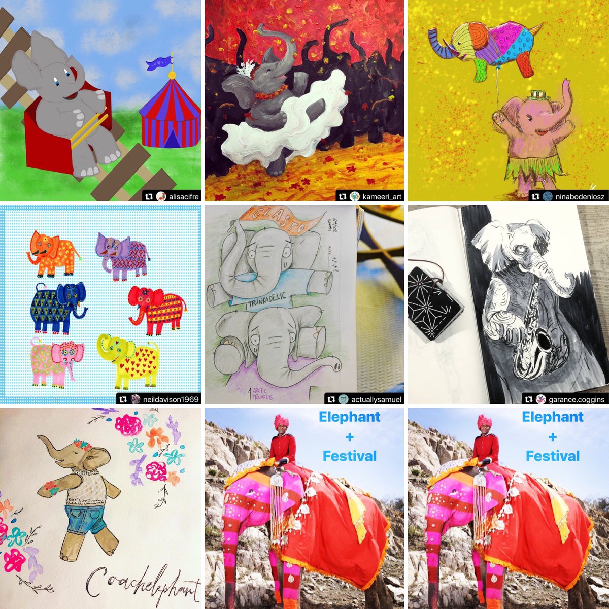 LuckyDrawChal's tweet photo. Woohoo! Such great work everyone for this weeks lucky draw challenge. The prompts we’re ‘ELEPHANT + FESTIVAL’! 

Have a look at the brilliant submissions  on our instagram page https://t.co/iyaxzSvl2Z https://t.co/qUcN4Zxgsl
