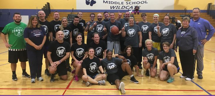 WMSPE's tweet photo. Thanks to all the principals, staff, students, and parents who came to the 2nd annual @fzwmswildcats Staff vs Principals basketball game last night.  Teachers with the 38-23 win.
@dr_dreyerFZW 
@OES_Jennings 
@FZWnewspaper 
@zumdardenne 
@ZumPheasantPt 
@RCERockets 
@ZumOstmann https://t.co/U2qBPAAl30