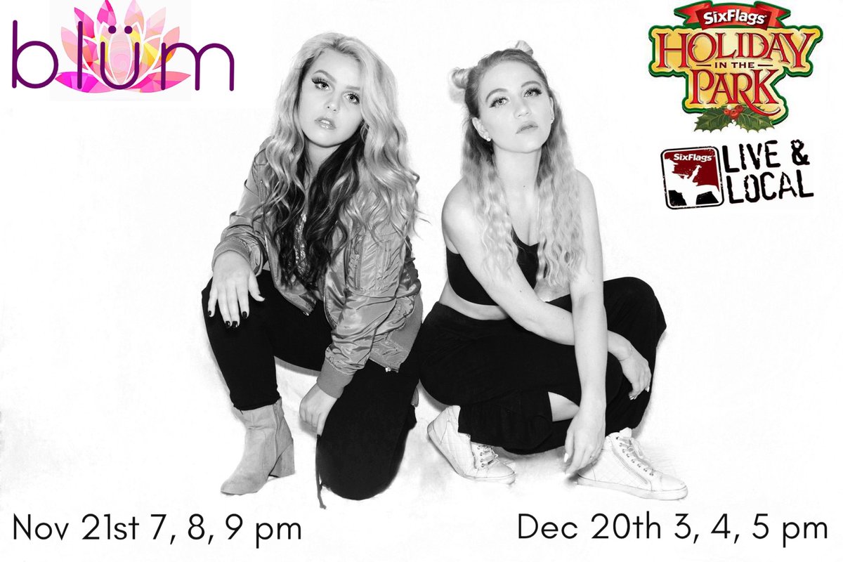 officialblum's tweet photo. One more day until our first show at Six Flags for Holiday in the Park!! Come hear us sing some of your favorite christmas tunes🎄🎶✨ https://t.co/LzcPYb8ROq
