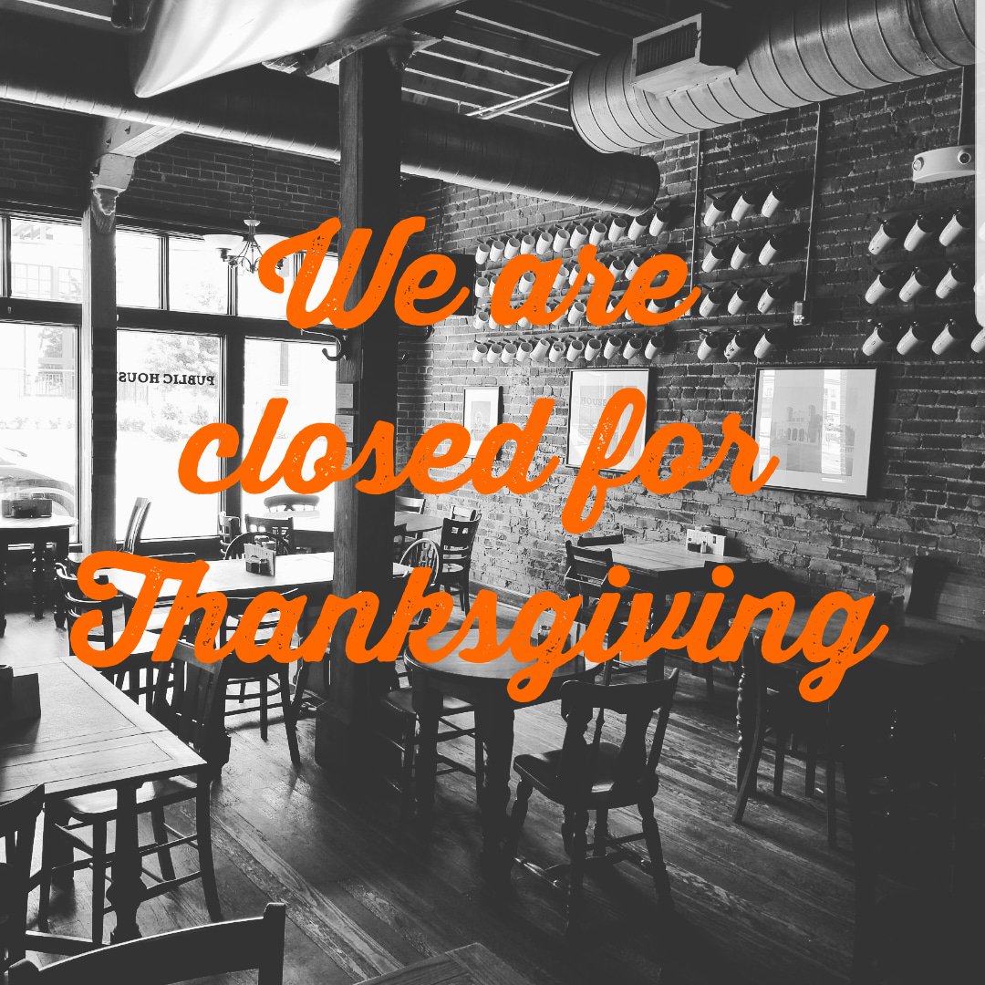 We are closed Thanksgiving so our employees can spend times with family and friends. We will resume regular hours on Friday! Cheers! 🍻