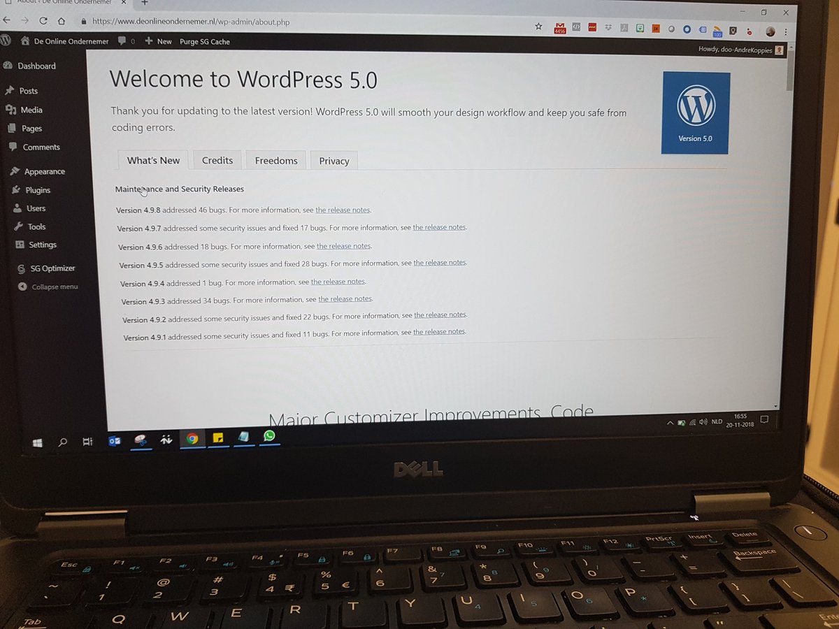 WPOnderhouden's tweet photo. #WordPress 5.0 aan het testen. #wordpress50 #gutenberg https://t.co/FYyZE9Se00